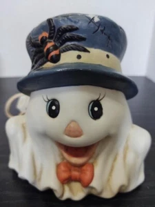 Lámpara Hobo de Colección Cerámica Happy Ghost con Sombrero Hobo Halloween sin Esmaltar Pequeño - Imagen 1 de 5