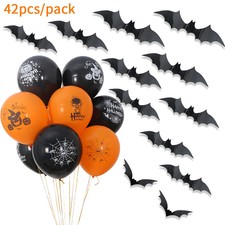 42Pcs/Set Halloween Pumpkin Ghost Balloons Bat Wall Stickers Home Decoration WS