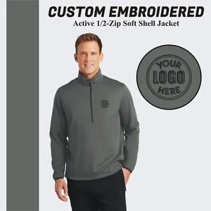 Customize Men's 1/2-Zip Soft Shell Jacket Custom Embroidery Logo Sweatshirt - Picture 1 of 12