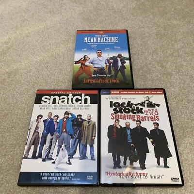 Vinnie Jones Lot of 3 Movie DVD Films Mean Machine Snatch Lock Stock Two Smoking - Image 1 of 4