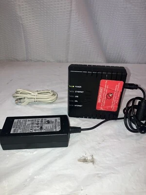 Westell/Wind River Model 6100 DSL2+ Router E90-610015-06 w/ AC Adapter,Ethernet - Image 1 of 4