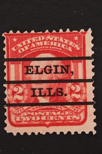 US  SC#319 PRECANCEL ELGIN ILLS IL ILL ILLINOIS LOCAL L1 L-1 L2 L-2 TS - Picture 1 of 3