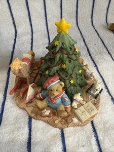 Cherished Teddies #104054 Graham "Spread Holiday Cheer" 2002 adorno iluminado - Imagen 1 de 9