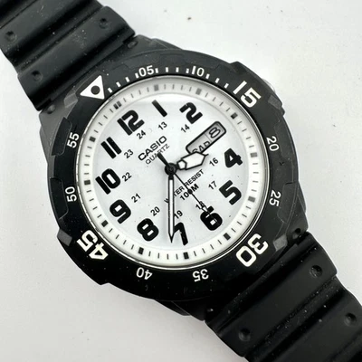 Casio MRW-200H Watch Mens Black White Quartz Day Date 100M Japan Movement 5125 - Image 1 of 4