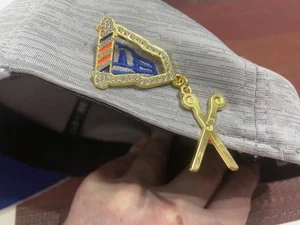 Hat Pin Frame For New Era Logo Hats. Barber With Pole And Scissors - Picture 1 of 2