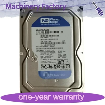 Western Digital 320GB WD3200AAJS-65M0A0 7200RPM SATA 3.5" HDD Hard Drive 0 hours - Image 1 of 4