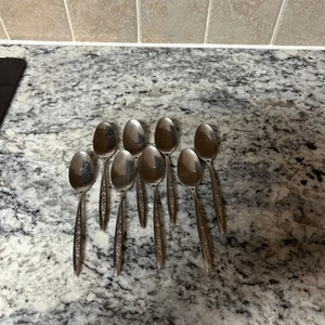 Juego de 8 cucharaditas Customcraft acero inoxidable CUS10 mango floral texturizado 8b - Imagen 1 de 4