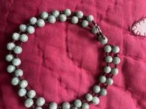 Jadeite And Knotted Beaded Necklace From China - Picture 1 of 9