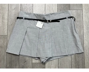Zara Damen Shorts hellgrau mit Gürtel Größe XL - Bild 1 von 5