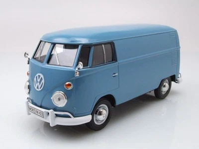 VW T1 Furgone Kastenwagen Blu Modellino 1:24 MotorMax - Immagine 1 di 4