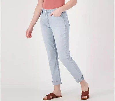 Laurie Felt Classic Denim Railroad Stripe Boyfriend Jeans Light Plus 24 A601135 - Image 1 of 2