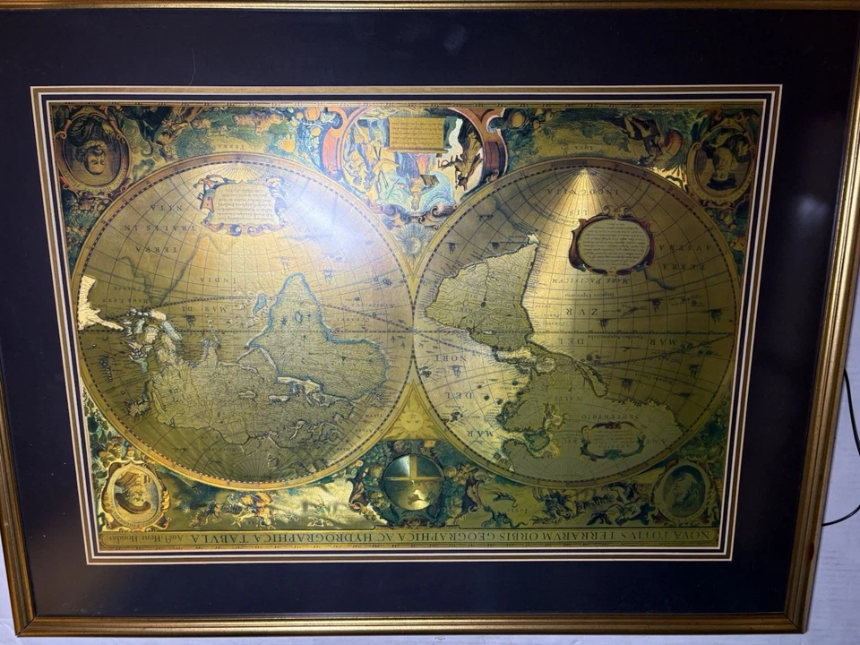 Framed Nova Totius Terrarum Orbis Geographica ac Hydrographica Tabula 26 X 35 - Image 1 of 4