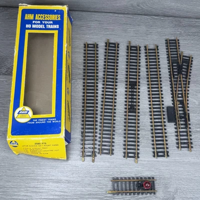 HO Scale AHM #2580 GTS Spur Siding Set Track Bumper Uncoupler Italy Used - Image 1 of 4