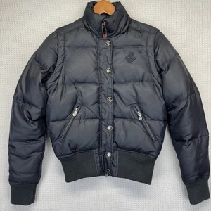Rocawear Y2K Black Puffer Bomber Jacket W/Hot Pink Lining Vintage Women XS - Bild 1 von 9
