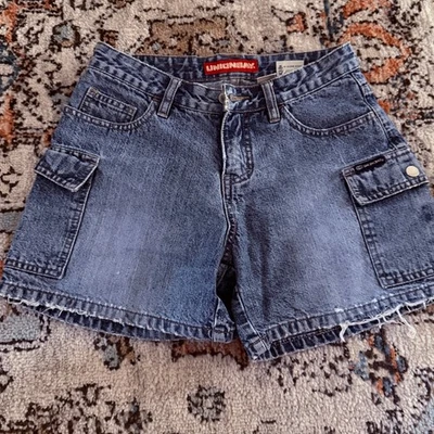 Vintage Y2K Unionbay Cargo Denim Shorts Size 3 Blue 100% Cotton - Image 1 of 4