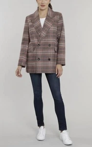 Dolce Cabo oversized plaid double breasted blazer size M - Picture 1 of 3