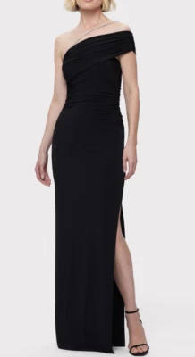 VESTIDO JERSEY ASIMÉTRICO CON RIBETE DE CRISTAL NUEVO CON ETIQUETAS Foto 1 de 4