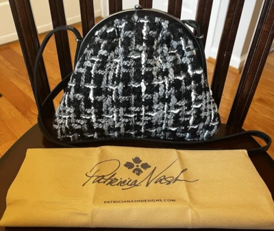 Patricia Nash Silvia Frame Shoulder Bag Black Tweed NWT - Image 1 of 3