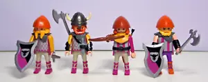 PLAYMOBIL 4x Figura Hombre Vikingo Bárbaro Guerrero Escudos Armas Tapas # 24 - Imagen 1 de 2