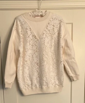 Sudadera See By Chloe Talla S Crema Encaje Frontal Cuello Redondo Foto 1 de 4