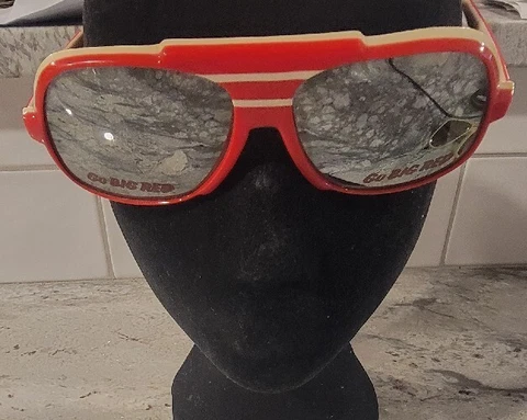 Vintage "Go Big Red" Collegiate SUNGLASSES Mirrored Lenses by Lynn Roberts (F) Cover