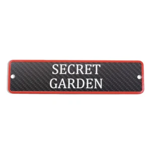 Letrero de pared "JARDÍN SECRETO" fibra de carbono real valla de jardín placa de regalo - Imagen 1 de 9