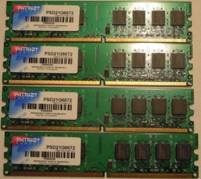 Stock RAM per DESKTOP - PATRIOT PSD21G6672 1GB PC2-5300 DDR2 667MHZ  - Immagine 1 di 2