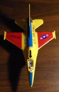 US Airforce F-16 Windup Toy Plane Toysmith Metal Die Cast Vintage Vintage - Bild 1 von 5