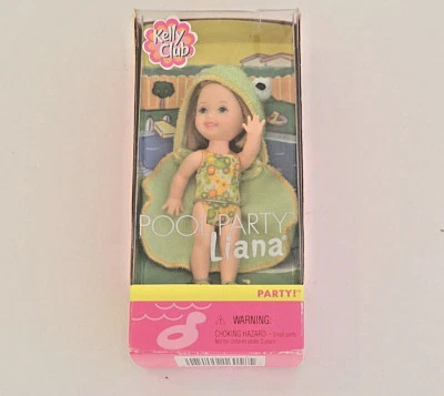 全新带盒:泳池派对 Liana Kelly Club 青蛙毛巾芭比娃娃派对! (2001) — 第 1/2 张图片