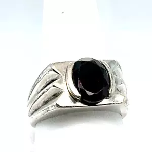 Anillo de plata de ley granate para hombre - talla 11 - Imagen 1 de 8