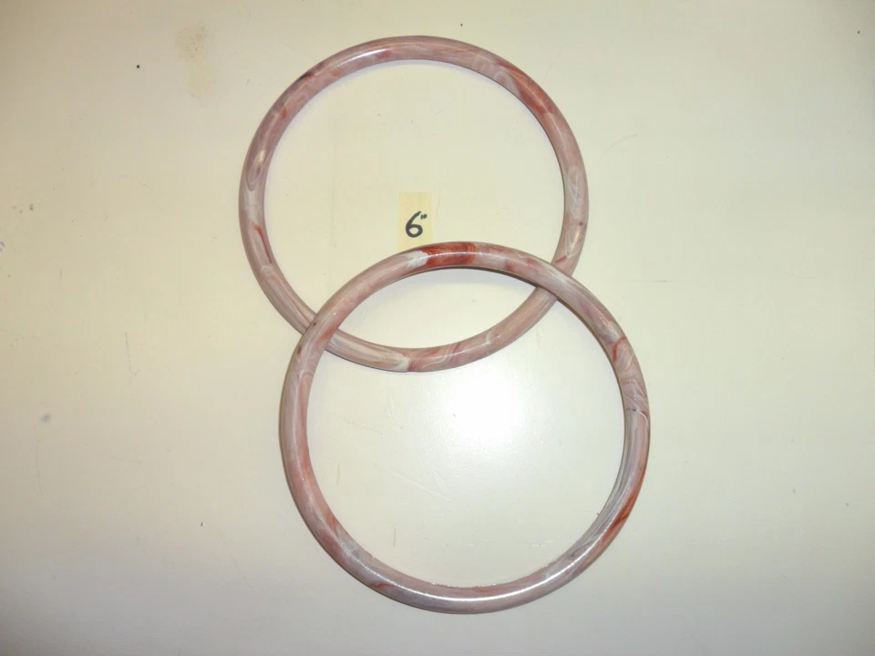Vintage 6" Pink and White Swirls Plastic Ring - Image 1 of 1