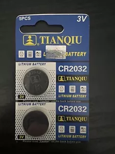 Brand New 2pcs CR2032 TIANQIU DL2032 CMOS Lithium 3V Watch Battery - Picture 1 of 1