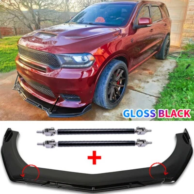 Kit de carrocería de varilla de puntal alerón divisor labio parachoques delantero negro para Mercedes-Benz Foto 1 de 4