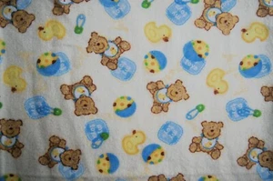 1 Square Yard Terry Bears Ducks Baby Flannel Fabric 36" X 36" - Picture 1 of 2