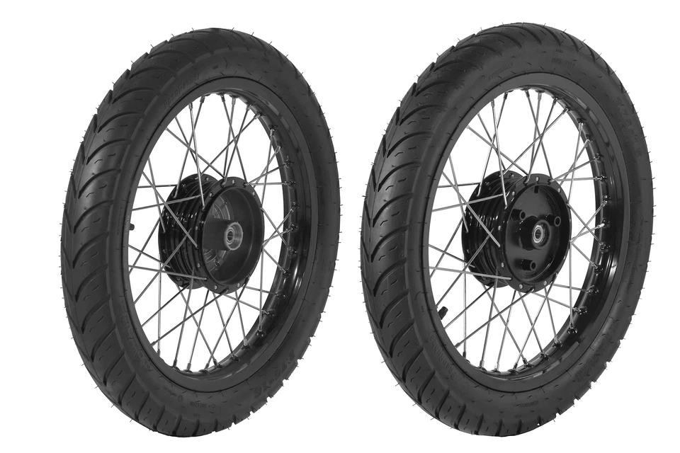 Paar Kompletträder Schwarz, Sport für Simson 150km/h, S50, S51, Vogelserie, Slik - Bild 1 von 1