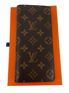 Authentic Louis Vuitton Brazza LV Monogram Canvas Purse Case Wallet Brown