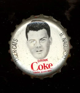 1965 COKE COCA-COLA CAP + CORK CFL FOOTBALL BRONKO NAGURSKI HAMILTON TIGER CATS - Picture 1 of 2
