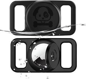 2-Pack Air Tag Dog Collar Holder for Apple Silicone Body Cover Waterproof - Picture 1 of 19