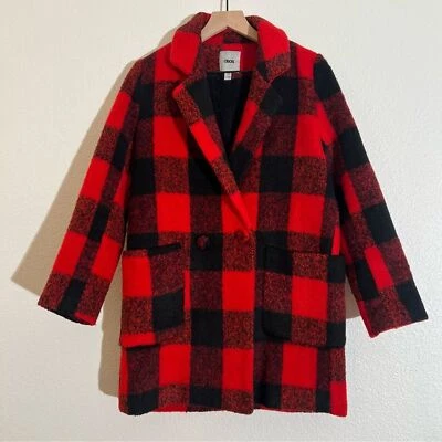 Abrigo forrado de vellón a cuadros Buffalo de ASOS - rojo y negro, talla 6 EE. UU. Foto 1 de 4