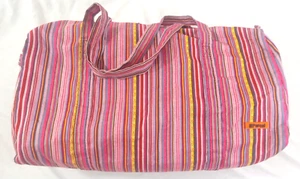 Bolso de viaje Loop NYC Parcel III a rayas boho grande de lona fin de semana - Imagen 1 de 11