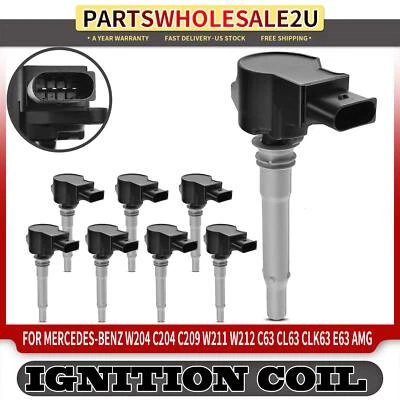 8x Ignition Coils for Mercedes-Benz W204 W209 W219 W221 C63 CLK63 ML63 E63 AMG - Image 1 of 4
