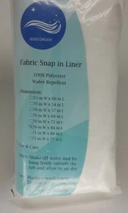 River Dream Fabric Snap In Liner 100% Polyester Shower Curtain 70" W x 84" L - Picture 1 of 3