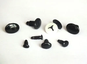 Aspires de sécurité plates et ovales - Noir - 5 paires / 10 pièces/ - Photo 1/3