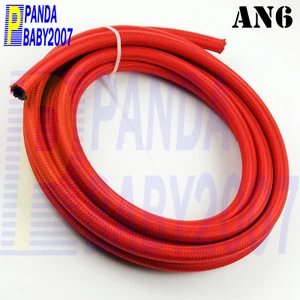 1FOOT NYLON+STEEL BRAIDED AN6 6AN -6 AN-6 -6AN OIL GAS WATER FUEL LINE HOSE RD - Picture 1 of 6