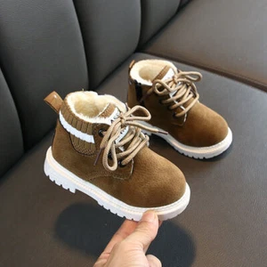 New Classic Kids Girls Boys Casual Outdoor Winter Warm Lace Up Ankle Boots Shoes - Picture 1 of 4