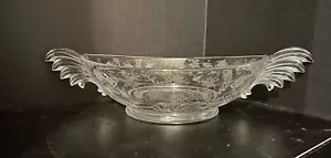 "Cuenco de vidrio de colección Depression Fostoria CHINTZ grabado con mango de 10""" - Imagen 1 de 7