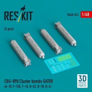 1/48 ResKit RS48-0523 CBU-89B Streubomben GATOR (4 Stück) (A-10, F-15E, F-16, B- - Bild 1 von 3