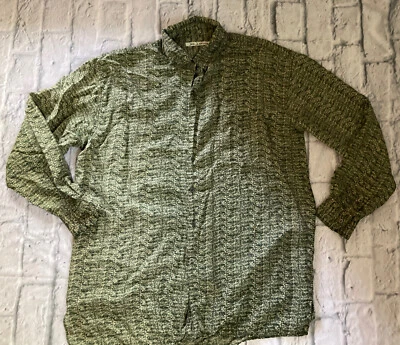 Jos. "Camisa J. Oliver L 100 % seda manga larga estampado verde pecho 48,5"" Jos Joseph" Foto 1 de 4