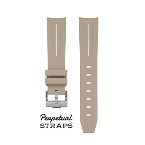 TAN ACCENT - RUBBER WATCH STRAP for Omega X Swatch Speedmaster MoonSwatch - Picture 1 of 3