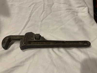 Vtg Ridgid 10" Pipe Wrench The Ridge Tool Co. Elyria Ohio Pat#1727623 - Image 1 of 4